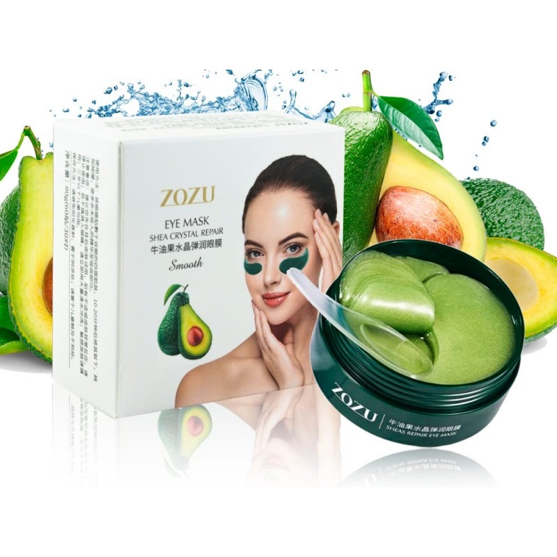 Гидрогелевые патчи для глаз Zozu с экстрактом авокадо и маслом Ши 60 шт - фото 1 - id-p2121747924