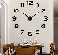 Великий настінний годинник DIY Clock NEW 55 Чорний, срібло з цифрами