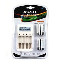 Зарядное устройство аккумуляторных батарей JIABAO JB-212 + аккумуляторы 4 шт. AAA