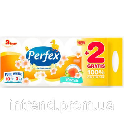 Папір туалетний Perfex Персик 3 шари 10 рулонів (8600101745941) h