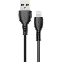 Дата кабель USB 2.0 AM to Lightning 1.0m BX51 Triumph 2.4A Black BOROFONE (BX51LB) p
