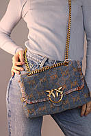 Женская сумочка, клатч отличное качество Pinko Love Bag Puff Denim logo Отличное качество
