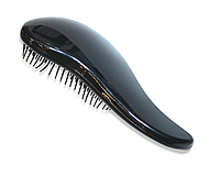 Расческа/массажка для волос маленькая с мягкими зубчиками матовая 15см:Черный