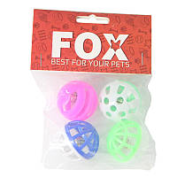 Набор игрушек для кошек СЯНЬЧЖИЛОУ FOX 4 Пластиковых шарика погремушки Разноцветный