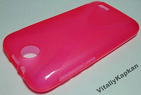 Чохол для Htc Desire 310 силіконовий накладка на бампер протиударний New line рожевий