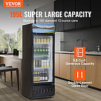 Холодильник для напитков VEVOR Холодильник для бутылок черный 195 л, Холодильник для напитков с 3