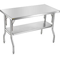 Рабочий стол VEVOR, кухонный стол, рабочий стол 1220 x 610 x 850 мм, гастрономический стол, 2-слойный стол для