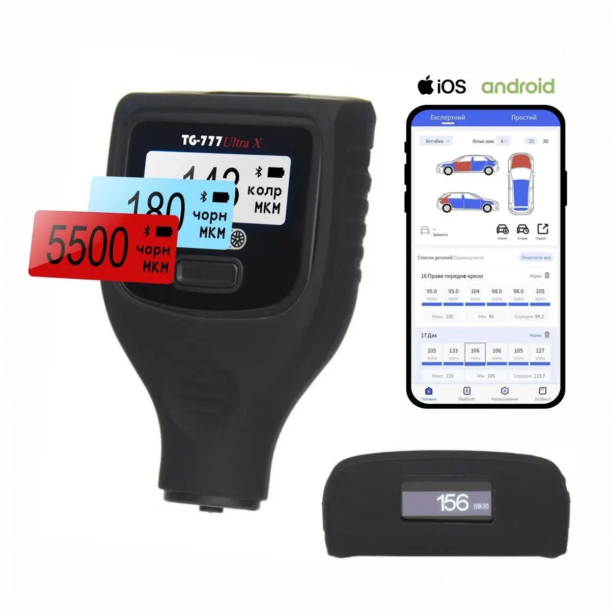 Товщиномір Profiline TG-777 ultra X Fe+Zn+NFe автокалібрування, металізоване шпаклювання, фото 1