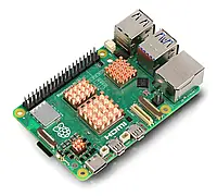 Комплект радиаторов для Raspberry Pi 5 - с теплопроводящей лентой - медь - 4шт.