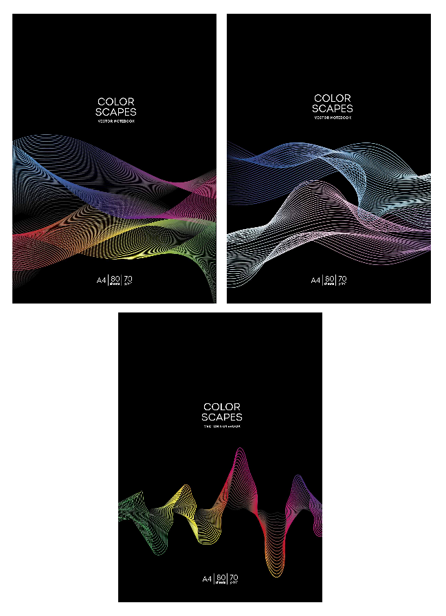 Зошит А4 80 л скоба лінійка картон Student Color Scapes