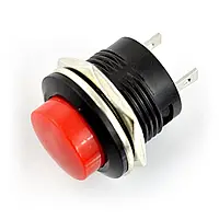 Выключатель ON-OFF моментальный, круглый 250В / 3А - красный - 5 шт.