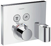 Наружная часть смесителя термостата с держателем для душа HANSGROHE Shower Select 15765000 2 потребителя