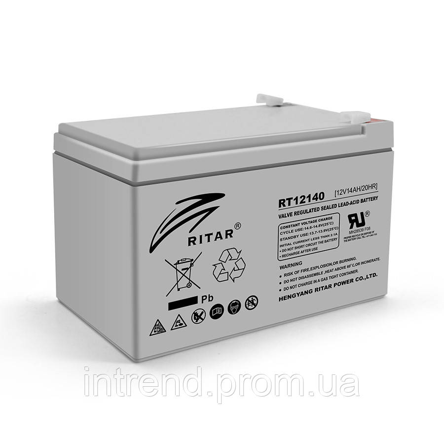 Аккумуляторная батарея AGM RITAR RT12140H, Gray Case, 12V 14.0Ah ( 151 x 98 x 95 (101) ) Q4 p - фото 1 - id-p2120975101