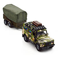 Ігровий набір Land Rover Defender Mілітарі з прицепом метал пластик довжина з прицепом 27см (520027.270), фото 8
