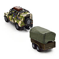Ігровий набір Land Rover Defender Mілітарі з прицепом метал пластик довжина з прицепом 27см (520027.270), фото 10