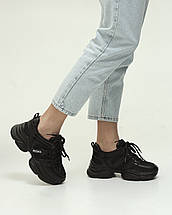 Кросівки Prima d'Arte 1611 36 текстиль шкіра чорні, фото 3