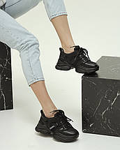 Кросівки Prima d'Arte 1611 36 текстиль шкіра чорні, фото 4