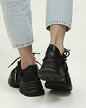 Кросівки Prima d'Arte 1611 36 текстиль шкіра чорні, фото 5