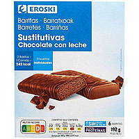 Дієтичне печиво EROSKI Barrita de chocolate con leche, caja 192гр., оригінал. Доставка від 14 днів