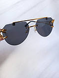 Жіночий сонцезахисні окуляри авіатори з градієнтами лінзами Без бренду Чорні, фото 5