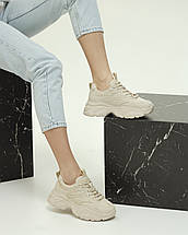 Кросівки літні Prima d'Arte 3003 36 бежеві текстиль, фото 4