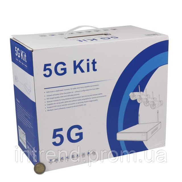 Набор видеонаблюдения KIT 5G WiFi 4 беспроводне камеры видеорегистратор комплект наружного (без монитора) p - фото 3 - id-p2121941627