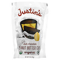 Шоколад Justin's Nut Butter, Organic Mini Dark Chocolate Peanut Butter Cups, 4.7 oz (133 g) Доставка від 14
