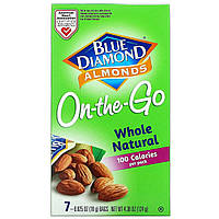 Мигдаль Blue Diamond, Almonds, On-The-Go, Whole Natural, 7 Bags, 0.625 oz (18 g) Each, оригінал. Доставка від 14 днів