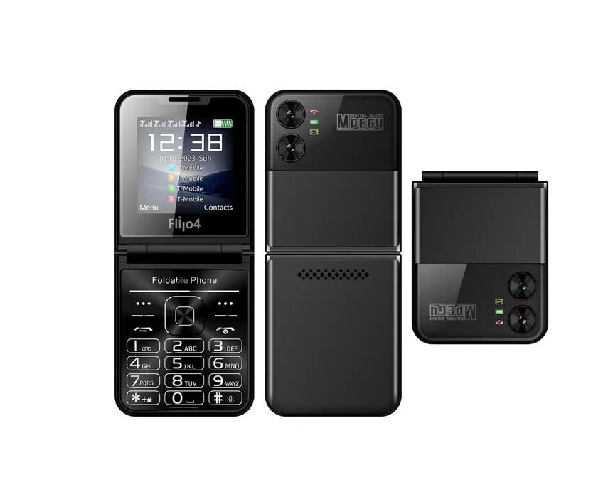 Мобільний телефон смартфон Servo Flilo4 Flip black 4 SIM English - екран 2,6'', 4 SIM, 1200 мАг, фото 1