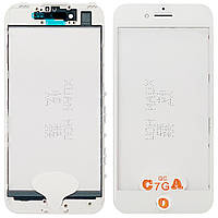 Стекло дисплея Apple iPhone 7 белое OCA Pro с пленкой и рамкой