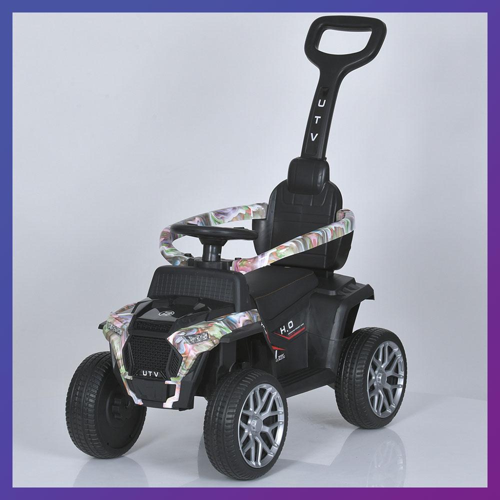 Дитячий електромобіль каталка-толокар 2в1 Bambi Racer M 5732 з батьківською ручкою Білий
