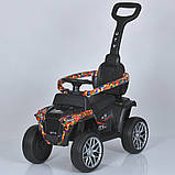 Дитячий електромобіль каталка-толокар 2в1 Bambi Racer M 5732 з батьківською ручкою Чорний, фото 3