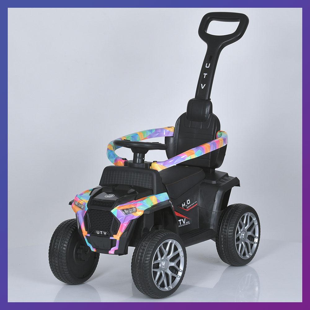 Дитячий електромобіль каталка-толокар 2в1 Bambi Racer M 5732 з батьківською ручкою Блакитний