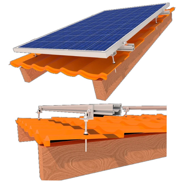 StringSetter SS-XL-M 04 комплект кріплення 4 сонячних панелей до 1145мм металочерепиця, шифер - фото 1 - id-p2121951908