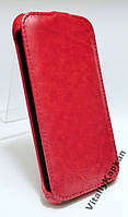 Чехол для Fly Iq 4406 книжка противоударный Premium кожа красный