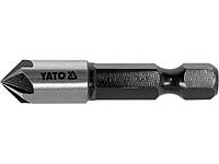 Зенкер конический по металлу YATO HSS, 8.3 мм, l = 40 мм, 5 кромок, HEX 1/4" (YT-44722)