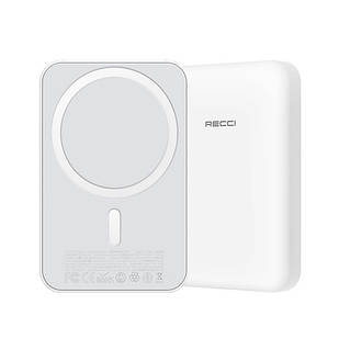 Універсальна мобільна батарея Recci RPB-W09, Wireless Charging with MagSave, 20W, 10000 mAh White