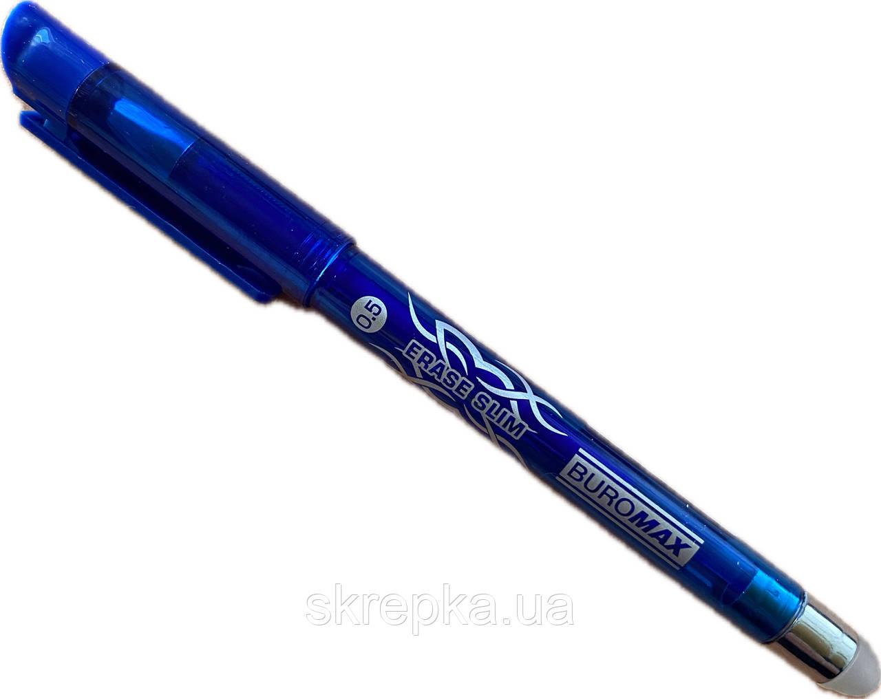 Ручка гелева BUROMAX 8300 "Пиши-Стирай" ERASE SLIM 0.5 мм сині чорнила, фото 1