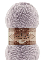 Пряжа Angora gold simli-528 беж із рожевим відливом