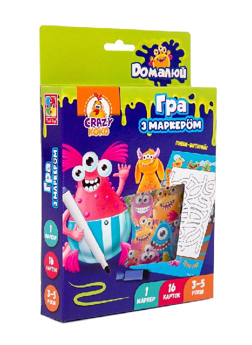 Гра з маркером Vladi Toys Пиши та витирай Монстрики VT5010-10/VT5010-18, фото 1