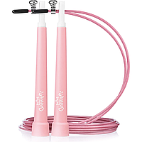 Скакалка Queenfit Speed з пластиковими ручками рожева h