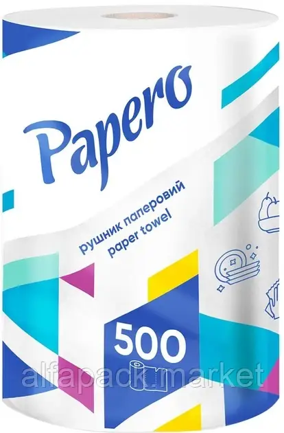 Рушник паперовий двошаровий Papero Джамбо 500 аркушів
