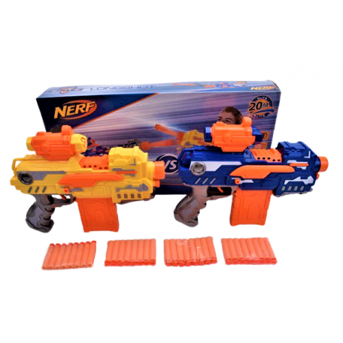 Автомат бластер дитячий Nerf (2 у наборі, м'які кулі, яскравий дизайн) 012