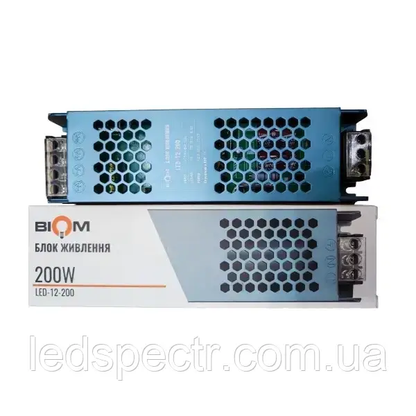 Блок живлення BIOM DC12 200W 16.5А LED-12-200