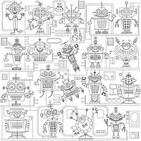 Обои-раскраски Роботы 60*60 C-60014 p