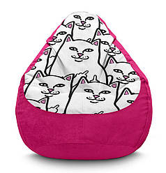 Крісло мішок «Cat with faск» Флок