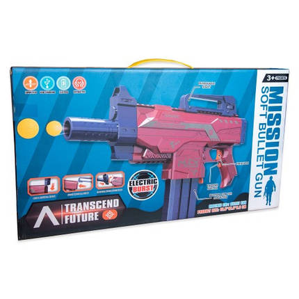 Автомат бластер дитячий (м'які кулі, яскравий дизайн, на батарейках) 2388-35, фото 2