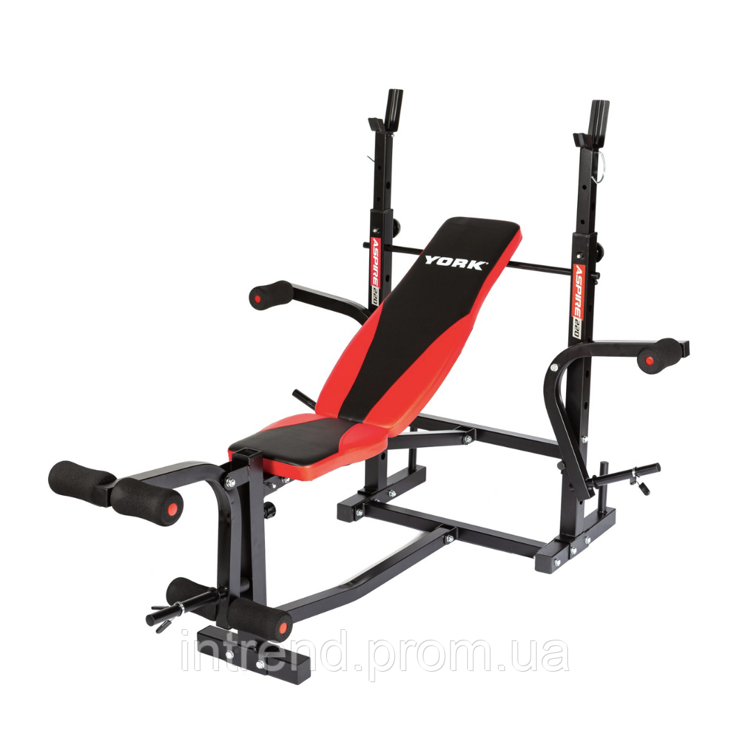 Скамья для жима York Fitness ASPIRE 220 с стойкой для штанги и партой Скотта p - фото 2 - id-p2121945698