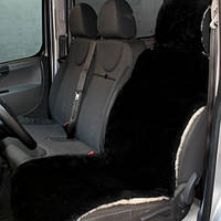 Универсальная Накидка чехол на сидения автомобиля из овчины Sheepskin (Эко-шерсть) 1 шт Черный (300-1-N)