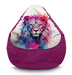 Крісло мішок «Pink lion. Аrt» Флок